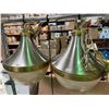 Image 2 : Group of Hanging Pendant Lights - Brushed Steel/Brass & Hammered Metal