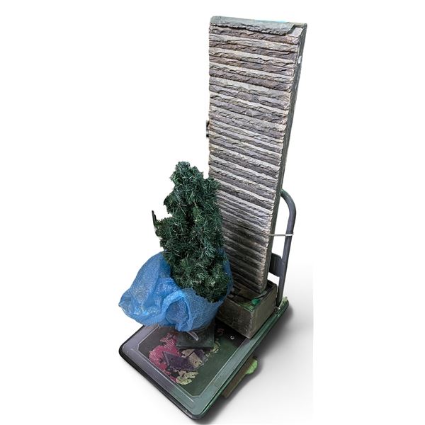 Water Fountain w/Faux Small Christmas Tree