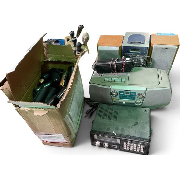 Assorted Audio Equipment & Housewares Lot Featuring Sony Micro Stereo System w/ Speakers, Sony Boomb