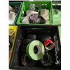 Image 2 : Plastic Milk Crates of Assorted Shop Supplies Featuring Heavy-Duty Duct/Foil Tape, Plumbing Couplers