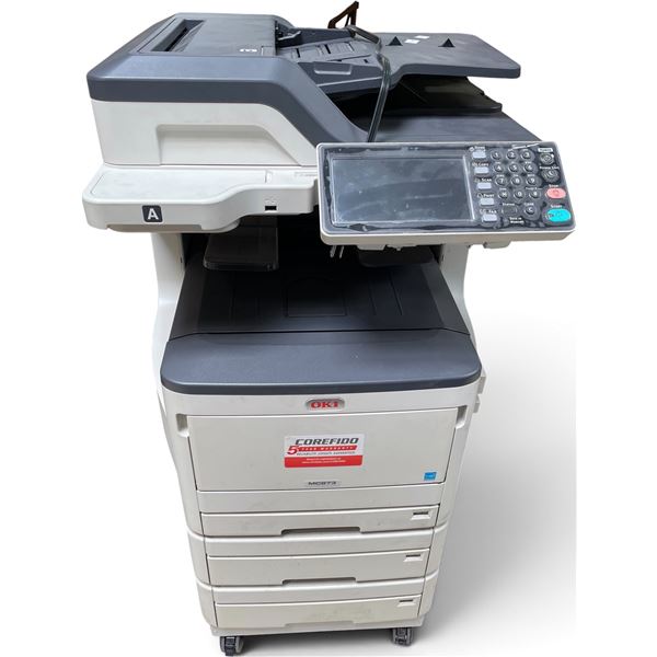 OKI COREFIDO Commercial Multi-Function Network Copier/Printer/Scanner on Rolling Base (As is)