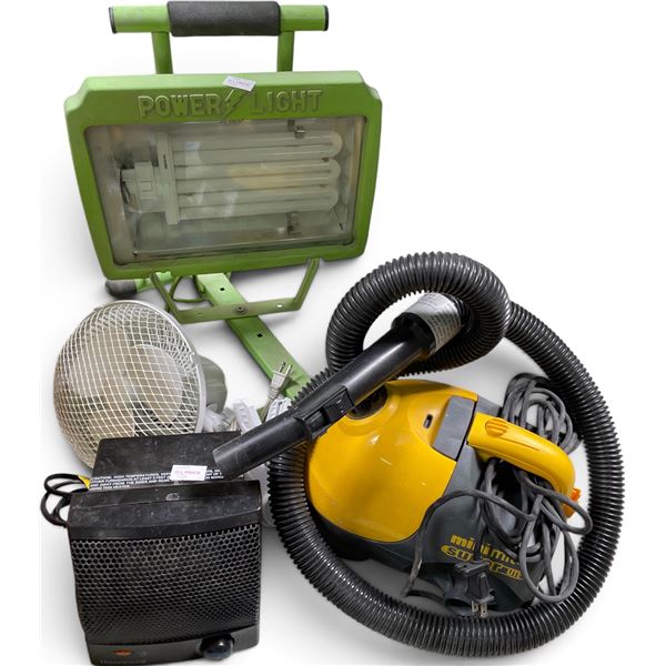 Utility Lots Featuring Power Light Portable Work Light, Minimite Super-V Compact Vacuum, Ceramic Spa