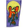 Image 2 : Paul Johnny, Purple Felt Applique Scarf with Abstract Figures