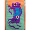 Image 3 : Paul Johnny, Green Felt Applique Scarf with Abstract Figures