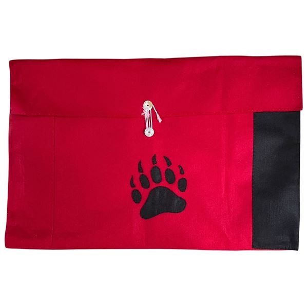 Paul Johnny, Felt Applique Bear Paw Pillow Case (Red/Black)