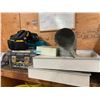 Image 2 : L2 - Group Lot of Hand Tools, Tool Boxes, Tool Belts, and Shop Gear - EMPTY Grey and Green Tool Boxe