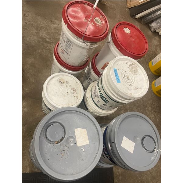 L2 - Group lot of Assorted Professional Grade Paint and Architectural Coating Buckets - Count 11 Buc