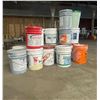 Image 1 : L2 - Group Lot of Assorted Professional Paint, Coating, and Chemical Buckets - Count 16 Pails