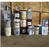 Image 2 : L2 - Group Lot of Assorted Professional Paint, Drywall Compound, and Industrial Fluid Buckets - Coun
