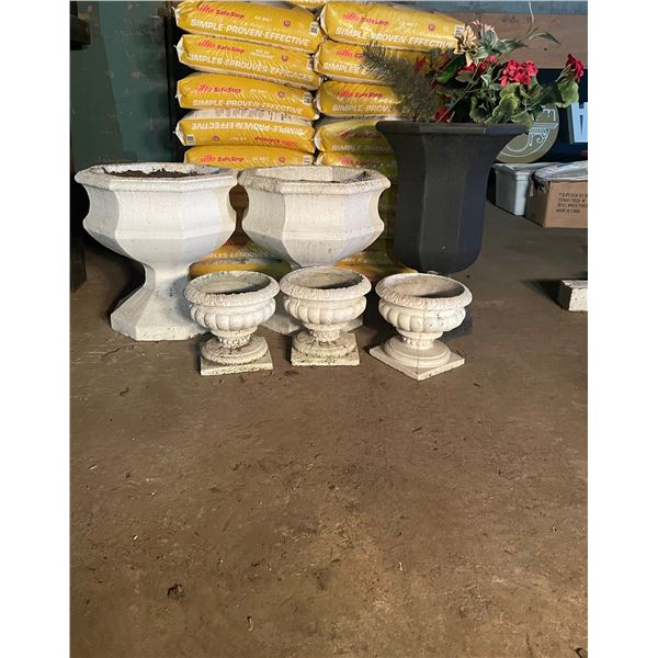 L2 - Group Lot of Assorted Decorative Garden Urn and Planter