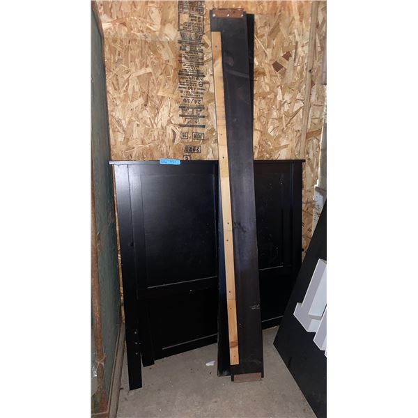 L2 - Dark Wood Twin Bed Frame Disassembled