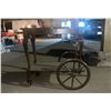Image 2 : L2 - Vintage Wooden Tea Cart / Bar Cart with Drop-Leaf Top & Large Wheels