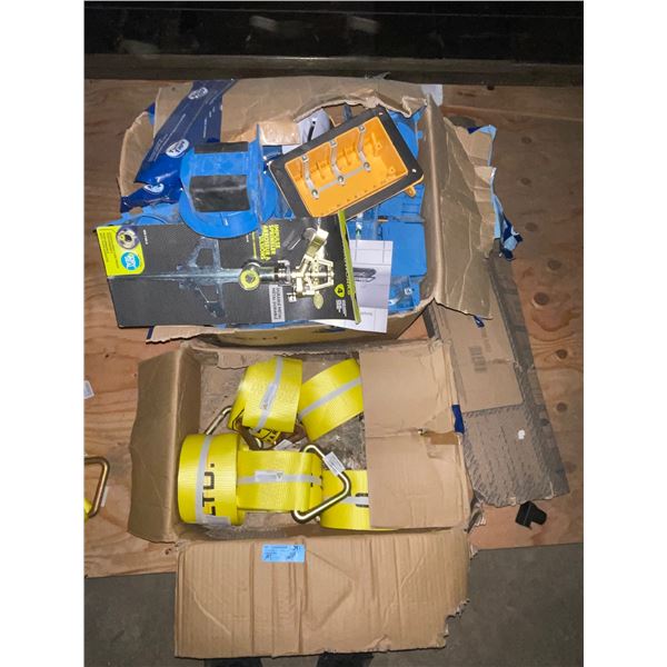 L2 - Heavy-Duty Cargo Straps & Contractor Lot includes Electrical Boxes & a Sprinkler