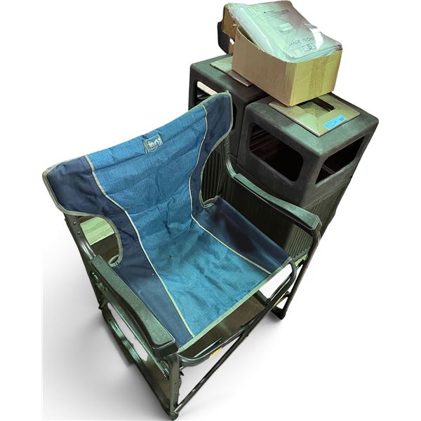 Group of 2 Trash Bins & Outdoor Chair