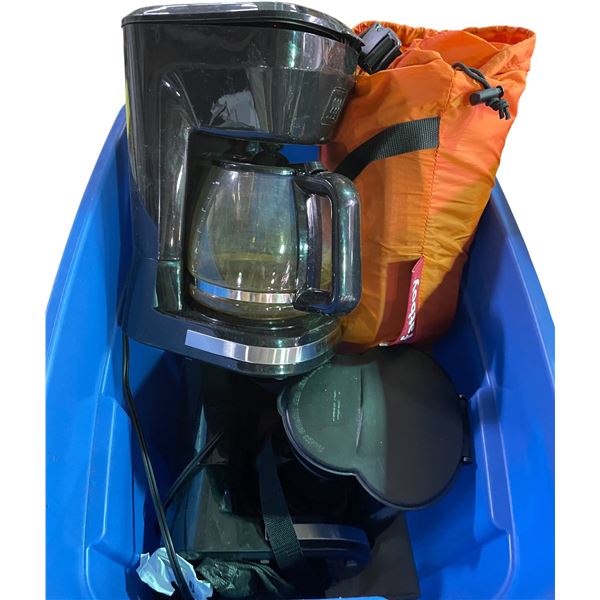 12-Cup Drip Coffee Maker with Carafe & Fatboy Outdoor/Gear Bag in Tote