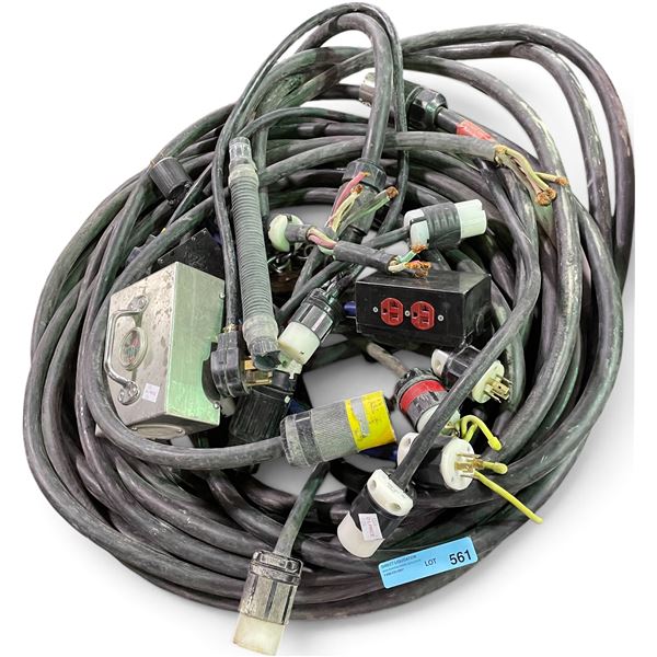 Heavy-Duty Industrial Extension Cables, Twist-Lock Power Cords & Outlet Junction Box Lot