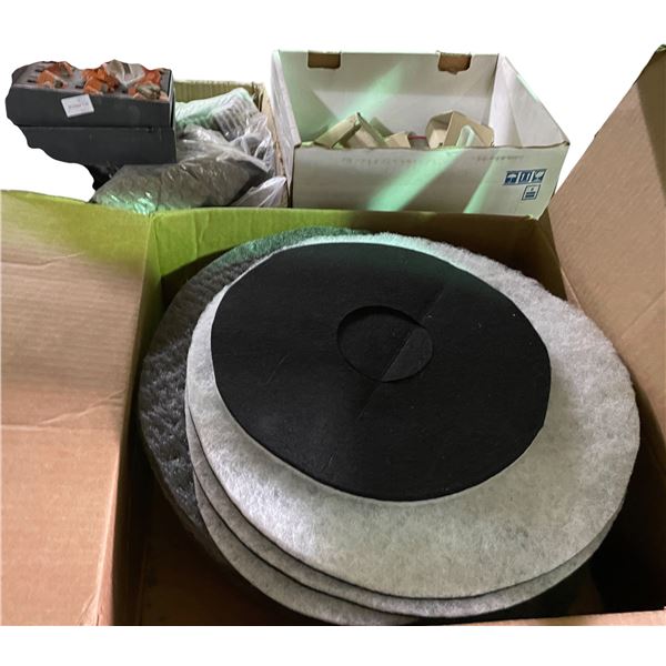 Concrete Surface Prep & Polishing Lot: Diamond Grinding Segments, Floor Buffer Pads & Mesh Discs