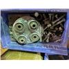 Image 4 : Concrete Floor Grinder Tooling Lot: Aluminum Backer Plates, Multi-Bearing Drive Hub, Hardware & Blue