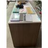 Image 2 : Contemporary Walnut-Finish 4-Door Low Office Credenza / Storage Cabinet (Approx.71x23x29)