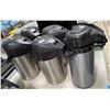 Image 3 : Stainless Steel Lever-Action Commercial Beverage Airpots / Thermal Carafes (Set of 6, Incl. Bunn & T