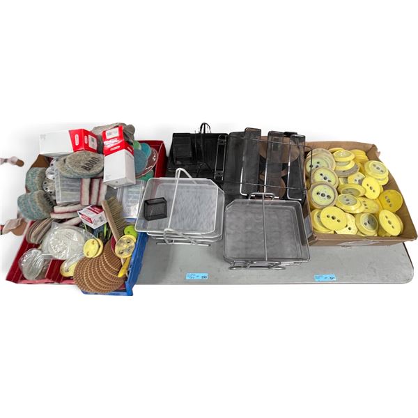 Large Group of Sanding Pads/Discs & Office Organizers