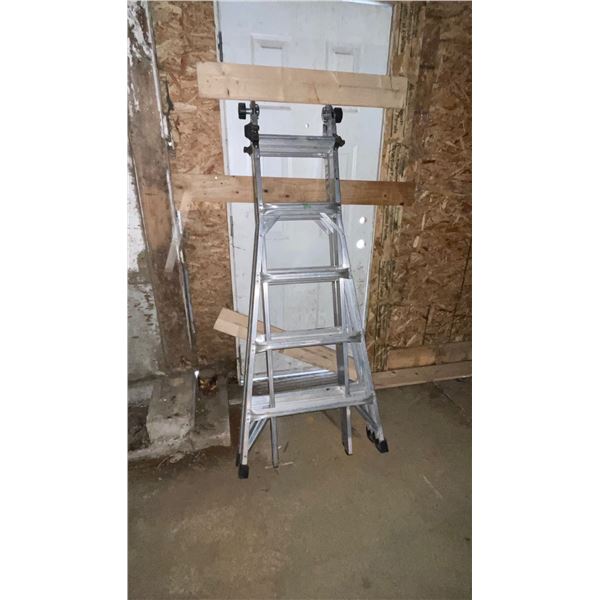 L2 - Heavy-Duty Multi-Position Aluminum Folding Ladder - 5 Step can be Extended to 10 Steps