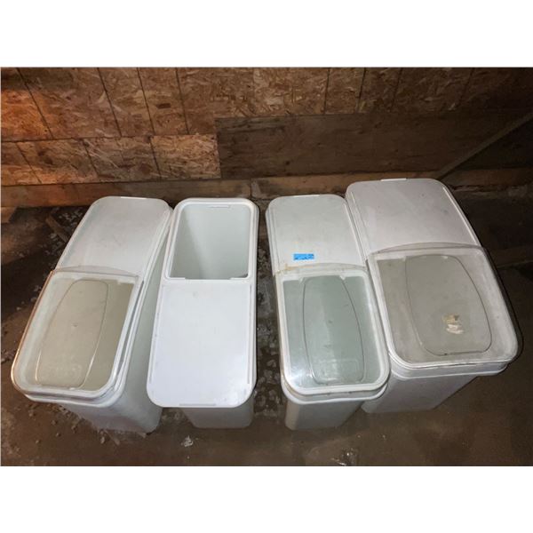 L2 - Set of 4 - Commercial Flour Bins / Mobile Food Storage Containers