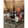 Image 1 : L2 - Group Lot of 9 Gas Cylinder with Rolling Stainless Steel Stand
