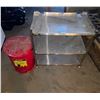 Image 1 : L2 - Lot of VEVOR 3-Tier Rolling Stainless Steel Utility Cart & Justrite Oily Waste Can