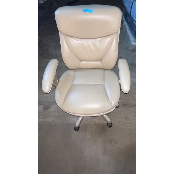 L2 - Serta Ergonomic Executive Office Chair - Taupe / Grey Leather