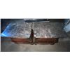 Image 2 : L2 - Set of 2 Traditional Style Marble-Top Nightstands - 32" x 22"