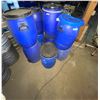 Image 1 : L2 - Lot of 9 Blue Plastic Open-Head Storage Drums / Barrel