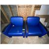 Image 1 : L2 - Set of 2 Blue Vinyl Commercial Lounge Armchairs