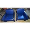 Image 2 : L2 - Set of 2 Blue Vinyl Commercial Lounge Armchairs