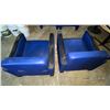 Image 3 : L2 - Set of 2 Blue Vinyl Commercial Lounge Armchairs