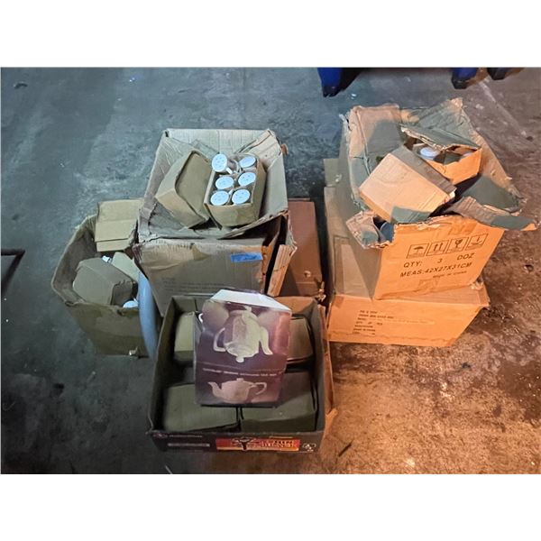 L2 - Assorted Lot: Includes Mugs, Insulated Water Bottles, Salt & Pepper Shakers, & Teapot