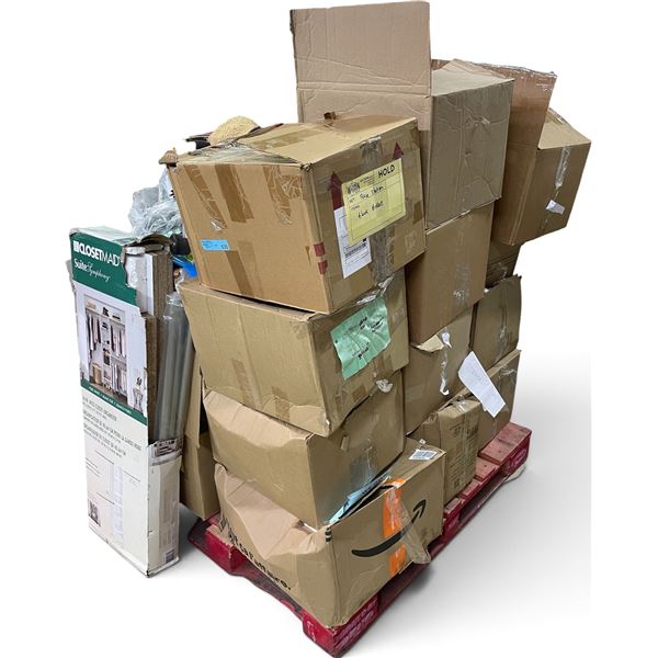 Movie Set Dec Pallet - includes assorted décor/Kitchen jars/Binders/Storage Closet Organizer & More
