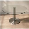 Image 1 : 3ft Round Glass Dining Table & Assorted Chair