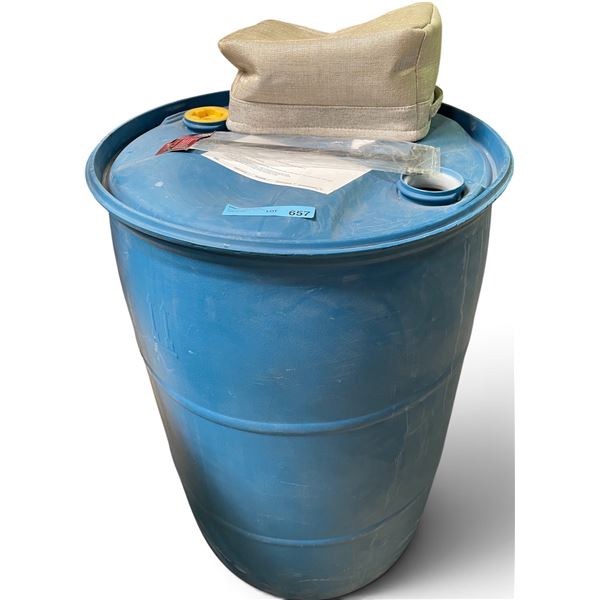 Blue Plastic Drum Barrel - Empty