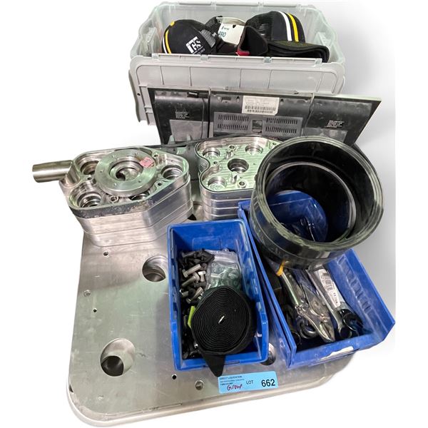 Group of Misc. hand tools & Metal Components Parts - includes new Cycling Caps & Hardware