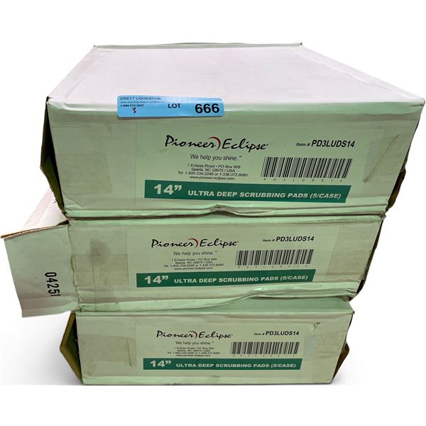 BNIB Pioneer Eclipse 14" Ultra Deep Scrubbing Pads (5/case - 3 Boxes)