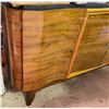 Image 2 : Mid-Century Style Polished Burl Wood Curved Sideboard - approx. 77" x 22" x 40"