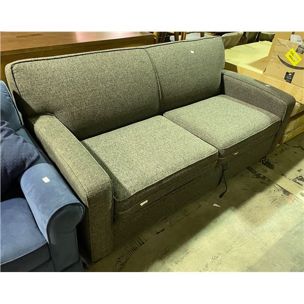 Grey two-seater Sofa Bed - approx. 71" Long x 37" Deep