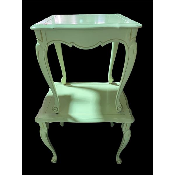 Set of 2 Cream Accent French Provincial Style Tables