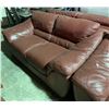 Image 2 : Dark Brown Leather 3-pcs Sofa Set  - includes 2-Seat XL Couch & Armchair (approx. 90" Long for the c