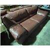 Image 4 : Dark Brown Leather 3-pcs Sofa Set  - includes 2-Seat XL Couch & Armchair (approx. 90" Long for the c