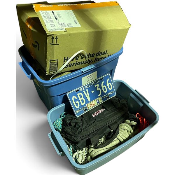 Group of New Compressed Agricultural Forage Blocks / Rope/ Craftsman Tool Bag & More