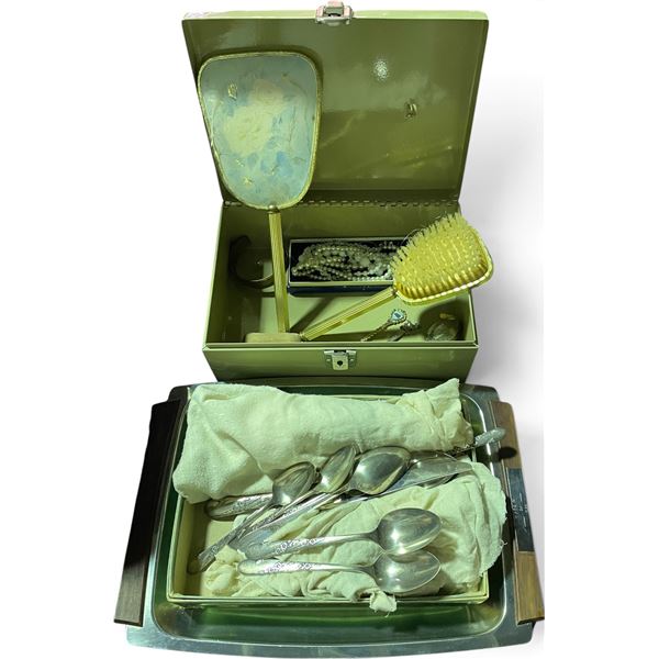 Vintage Oneida Silver-Plated Flatware Set & Vanity Set - includes Misc. Jewellery