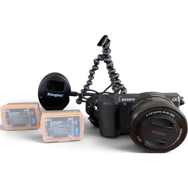 Sony Alpha a5100 Mirrorless Camera with 16-50mm PZ OSS Lens, 2 Batteries & Charger, Flexible Tripod