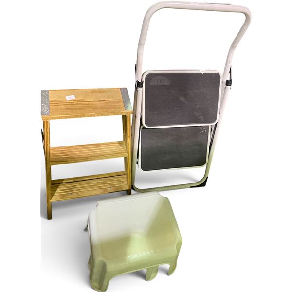 Group of Step Stools & Folding Ladder - 4 pcs